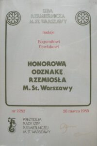 Honorowa odznaka rzemiosła
